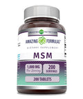 Amazing Formulas Msm 1000Mg 200 Tablets Supplement | Non-Gmo | Gluten Free | Made In Usa