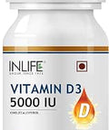 Inlife Vitamin D3 5000 Iu Cholecalciferol With Extra Virgin Coconut Oil Supplement For Better Absorption For Both Men and Women Supports Immunity Bones and Muscle Health Pack Of 160 Soft Gels.