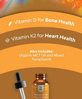 Vitamin D3 + K2 Liquid Drops with MCT Oil ÃƒÂ¢Ã¢â€šÂ¬Ã¢â‚¬Å“ 5000 IU Vitamin D3 & MK-7 K2 Supplement