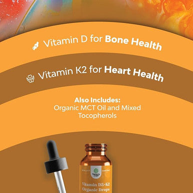 Vitamin D3 + K2 Liquid Drops with MCT Oil ÃƒÂ¢Ã¢â€šÂ¬Ã¢â‚¬Å“ 5000 IU Vitamin D3 & MK-7 K2 Supplement