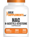 Bulksupplements.Com N-Acetyl L-Cysteine Capsules - N-Acetyl Cysteine 600Mg, Nac Supplement - 600Mg Per Capsule, Gluten Free - 1 Nac Capsule Per Serving, 360 Capsules (Pack Of 1)