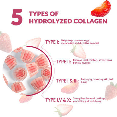Sugar-Collagen Gummies For Women, Hydrolyzed Collagen Peptides Gummies With Biotin, Collagen Supplements Gummy With Vitamin B12, C, D, Zinc For Hair Skin Nail