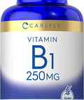 Carlyle Vitamin B1 | 250mg | 120 Caplets | Thiamin Mononitrate | Vegetarian, Non-GMO, and Gluten Free Supplement