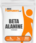Bulksupplements.Com Beta Alanine Powder - Beta Alanine Supplement, Beta Alanine Pre Workout, Beta Alanine 3000Mg - Unflavored & Gluten Free, 3G Per Serving, 1Kg (2.2 Lbs) (Pack Of 1)