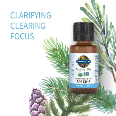 Garden of Life Essential Oils 100% Organic Breath Clearing 0.5 Fl Oz