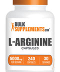 Bulksupplements.Com L-Arginine 5000Mg Capsules - Arginine Supplement, Nitric Oxide Supplement, L Arginine Capsules - Gluten Free, 8 Capsules Per Serving, 240 Capsules (Pack Of 1)