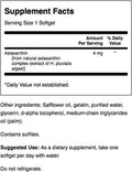 Swanson Astaxanthin Eye Vision Brain Skin Health Antioxidant Support Supplement (Astaxanthin 4 mg) 60 Softgels Sgels