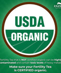Zazzee USDA Organic Fertility Support Tea, 60 Servings, Balanced Blend of 8 Potent Herbs, Pleasant Mint Taste, 3 Ounces, All-Natural Fertility Support for Women, Non-GMO