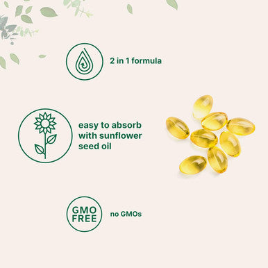 Micro Ingredients Vitamin D3 5000 IU with K2 100 mcg 300 Soft-Gels | K2 MK-7 with D3 Vitamin Supplement 2 in 1 Support Immune Heart Joint Teeth & Bone Health - Easy to Swallow