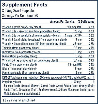Flora Stressveda with KSM66 Ashwagandha Plantsourced BComplex Can Help with Low Energy and Mental Fatigue Vitamin D and Antioxidants A C E Vegan and GlutenFree 30 Vegetarian Capsules