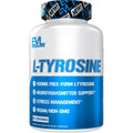 Evlution Free Form L Tyrosine 500mg Capsules Nutrition L-Tyrosine Supplement Amino for Energy Focus and Mood Support - Nootropic Brain Support Supplement for Cognitive Performance - 60 Servings