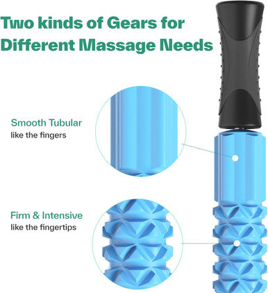 Muscle Roller Stick, Sportneer Handheld Eva Foam Roller Massage Stick Leg Roller Body Massage Stick Tools For Athletes/Runners Relief Muscle Soreness Cramping And Tightness Help Legs And Back Recovery