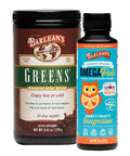 Barlean's Omega Pals Hooty Fruity Tangerine Fish Oil and Chocolate Silk Greens Powder Healthy Kids Bundle