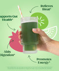 Bloom Nutrition Superfood Greens Powder Digestive Enzymes with Probiotics and Prebiotics Gut Health Bloating Relief Strawberry Kiwi + Milk Frother High Powered Hand Mixer