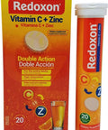Redoxon Vitamin C Tablets | Orange Flavor, Effervescent Double Action Supplement of Vitamin C and Zinc for Immune System Support, Healthier Lifestyle, and More Energy; 3-Pack of 20 Tablets