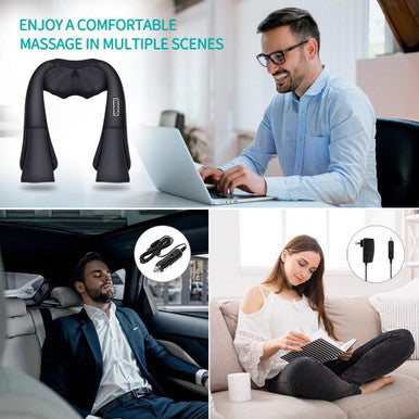 Gifts For Dad - Neck Massager For Pain Relief Deep Tissue - Shiatsu Back And Neck Massager With Heat - 4D Kneading Electric Massage Pillow For Shoulder, Back, Foot, Body Muscle Pain Relief