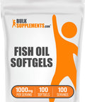BulkSupplements Fish Oil 1000mg Softgels - Fish Oil Supplement - Fish Oil Omega 3 Supplement - Fish Oil Pills - 1 Fish Oil Softgels (1000mg) - 100-Day Supply (100 Softgels)