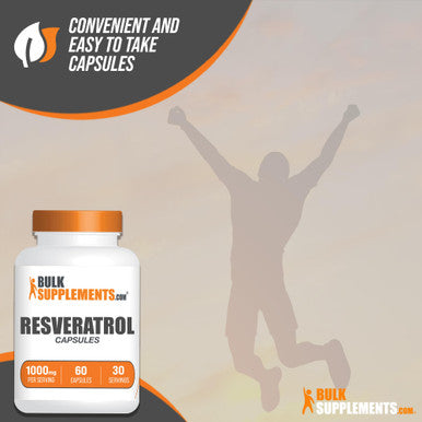 Bulksupplements.Com Resveratrol Capsules - Resveratrol Supplement, Polygonum Cuspidatum, Resveratrol 1000Mg - Antioxidants Supplement, Resveratrol Pills - 2 Capsules Per Serving, 60 Capsules