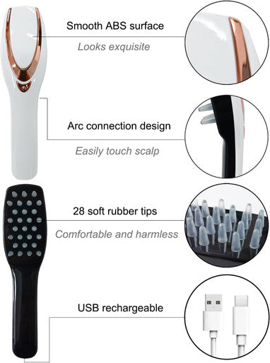 Winyoung Scalp Massager Electric Scalp Massage Brush Hair Massage Brush Electric Head Scratcher Massage Comb With Soft Rubber