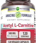 Amazing Nutrition Formulas Acetyl L-Carnitine Hcl Supplement | 500 Mg Per Serving | 120 Veggie Capsules Supplement | Non-GMO | Gluten | Made in USA