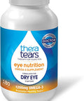 TheraTears 1200mg Omega 3 Supplement for Eye Nutrition Organic Flaxseed Triglyceride Fish Oil and Vitamin E 180 Count