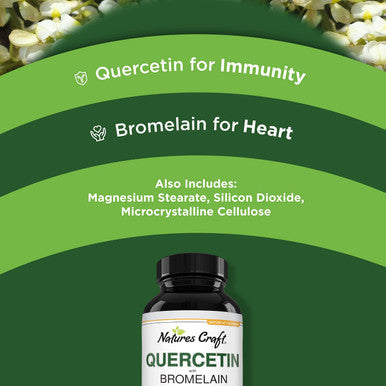 Natures Craft Bundle of D-Mannose 1000mg Capsules for Urinary Health for UTI Prevention for Women and Men and High Strength Quercetin with Bromelain for Lung & Immune Support with Potent Antioxidants