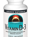Source s Vitamin D-3 5000 iu Supports Bone & Immune Health - 240 Capsules