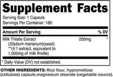 Primaforce Milk Thistle 180 Capsules 1000mg Equivalent - Gluten Non-GMO Dietary Supplement from 250mg of 4:1 Extract
