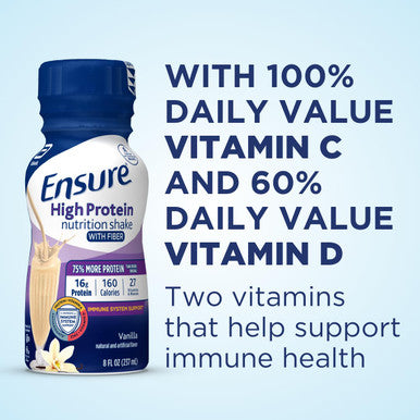 Ensure High Protein Vanilla Nutrition Shake With Fiber 8 Fl Oz (Pack Of 24)