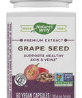 Nature's Way Premium Extract Standardized Grape Seed 95% Polyphenols, 100 mg per serving, 60 Capsules