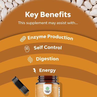 Pure White Kidney Bean Extract - AMPK Activator Pre Workout for Men and Women Natural Energy Supplement - Daily Fiber Supplement for Digestive Health and Energy Boost with Molybdenum and Amino Acids
