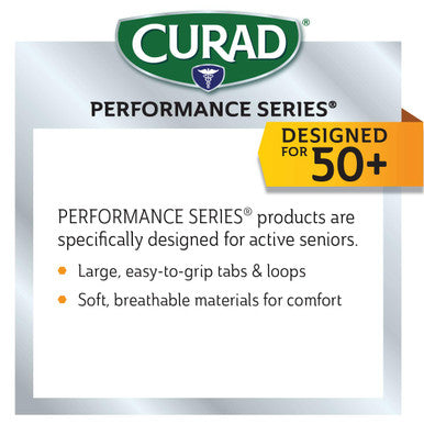 Curad Performance Series Back Support Designed for Active Seniors 50+ Large Easy to Grip Tabs & Loops for Easier Application Helps with Moderate to Lower Back Pain