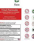 Foods For Gut Vital Formula 12 Strain Probiotics Powder 260 Billion Cfu 30 Grams | Digestive & Immune Support | High Potency
