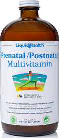 Liquidhealth Prenatal/Postnatal Multiple Liquid Women's Multivitamin with Real Folate - Pre & Postnatal Vitamins for Before During After Pregnancy - Vegan Sugar- Non GMO Great Taste (32 oz)