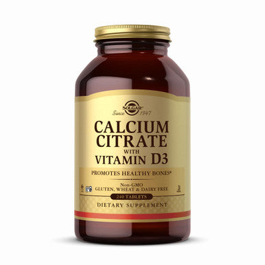 Solgar Calcium Citrate With Vitamin D3-240 Tablets - Non-Gmo Gluten Free Kosher Halal - 60 Servings