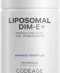 Codeage Liposomal DIM Supplement 4 Months Supply of DIM Vitamins and SGS Pomegranate Broccoli Vitamin E Isomers Tocopherols Alpha Beta Gamma Delta Liposomal Formula Gluten 120 Capsules