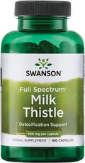 Swanson Milk Thistle-Herbal Liver Support Supplement-Natural Formula Helping to Maintain Overall Health & Wellbeing-(100 Capsules 500mg Each)
