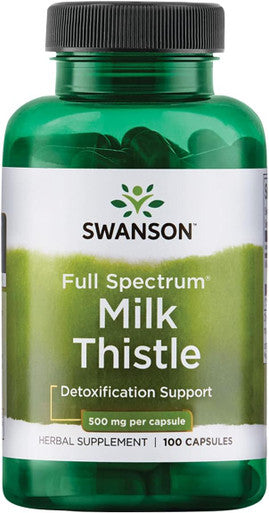 Swanson Milk Thistle-Herbal Liver Support Supplement-Natural Formula Helping to Maintain Overall Health & Wellbeing-(100 Capsules 500mg Each)