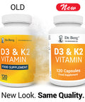 Dr. Berg s D3 & K2 Vitamin Supplement 120 Capsules
