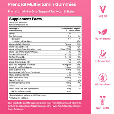 Mother's Promise Prenatal Vitamin Gummies With Dha 120 Count