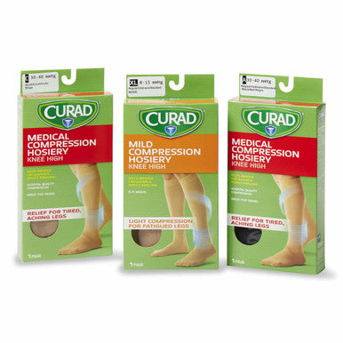 Curad Knee-High Compression Hosiery Beige Size D 1 Pair