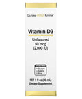 California Gold Nutrition Vitamin D3 (Unflavored), 2,000 Iu, 1 Fl Oz (30 Ml)