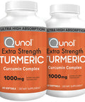 Turmeric Curcumin Softgels Qunol with Ultra High Absorption 1000mg Joint Support Dietary Supplement Extra Strength 60 Count Twin Pack