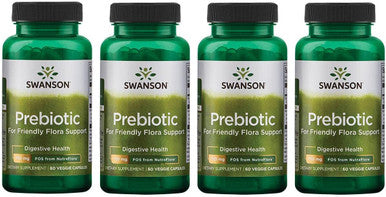 Swanson Nutraflora 375 Milligrams 60 Veg Capsules (4 Pack)
