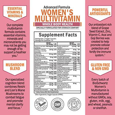 Daily Multivitamin For Women Capsules (1 Month Supply) Plus Triple Strength Omega 3 Fish Oil Softgels (1 Month Supply)