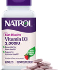 Natrol Fast Dissolve Vitamin D3 2000 Iu Dietary Supplement For Bone And Joint Health Bone Support Supplement 90 Tablets 90 Day Supply