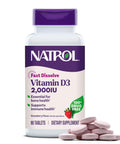Natrol Fast Dissolve Vitamin D3 2000 Iu Dietary Supplement For Bone And Joint Health Bone Support Supplement 90 Tablets 90 Day Supply