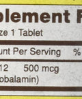 Mason Vitamins B 12 500 mcg Tablets, 60 Count
