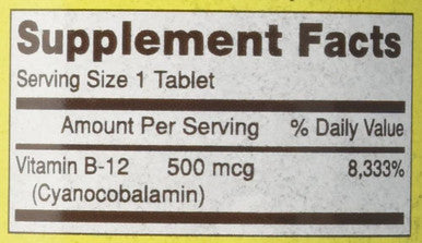 Mason Vitamins B 12 500 mcg Tablets, 60 Count