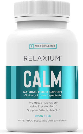 Relaxium Relaxium Calm Non-Habit Forming Stress & Mood Support Supplement Elevate Mood & Boost Relaxation with Ashwagandha 5-HTP GABA Made in USA (60 Vegan Capsules 30 Day Supply)